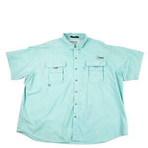 Columbia PFG Shirt Men's 4X Bahama Onmi-Shade Button Up Fishing Shirt Green